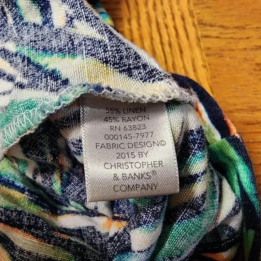 CJ BANKS TROPICAL DESIGN MULTICOLOR PLUS SIZE 2X BLAZER - Picture 7 of 10